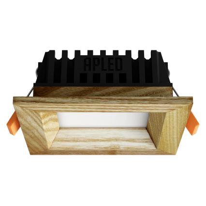 APLED - LED Recessed light SQUARE WOODLINE LED/3W/230V 3000K 9x9 cm ash solid wood