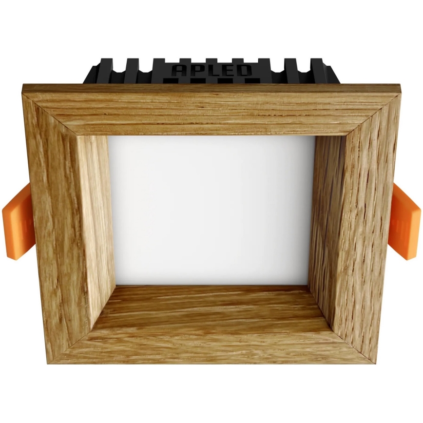 APLED - LED Recessed light SQUARE WOODLINE LED/3W/230V 3000K 9x9 cm oak solid wood
