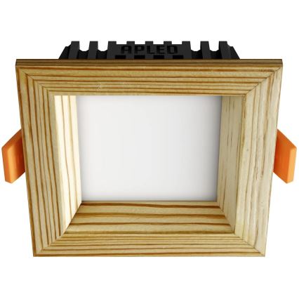 APLED - LED Recessed light SQUARE WOODLINE LED/3W/230V 3000K 9x9 cm pine solid wood