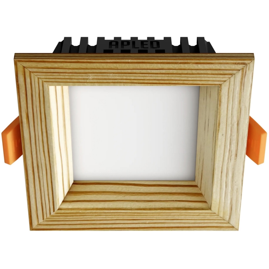 APLED - LED Recessed light SQUARE WOODLINE LED/3W/230V 3000K 9x9 cm pine solid wood