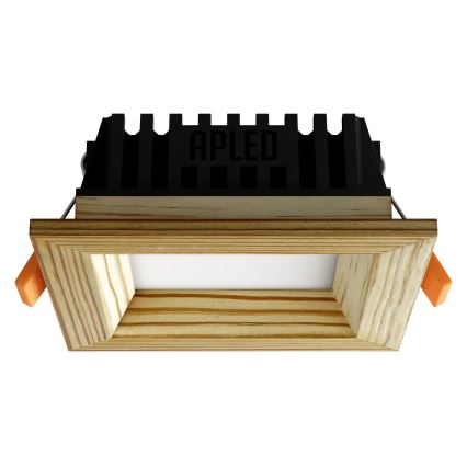 APLED - LED Recessed light SQUARE WOODLINE LED/3W/230V 3000K 9x9 cm pine solid wood