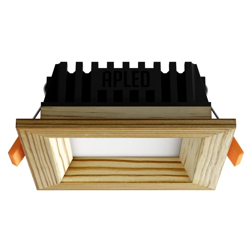 APLED - LED Recessed light SQUARE WOODLINE LED/3W/230V 3000K 9x9 cm pine solid wood