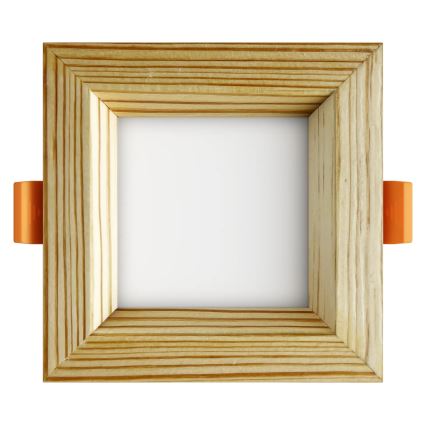 APLED - LED Recessed light SQUARE WOODLINE LED/3W/230V 3000K 9x9 cm pine solid wood