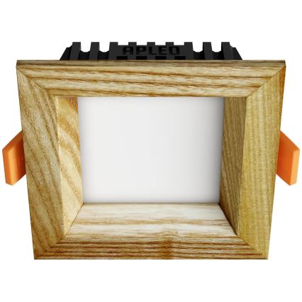 APLED - LED Recessed light SQUARE WOODLINE LED/3W/230V 4000K 9x9 cm ash solid wood