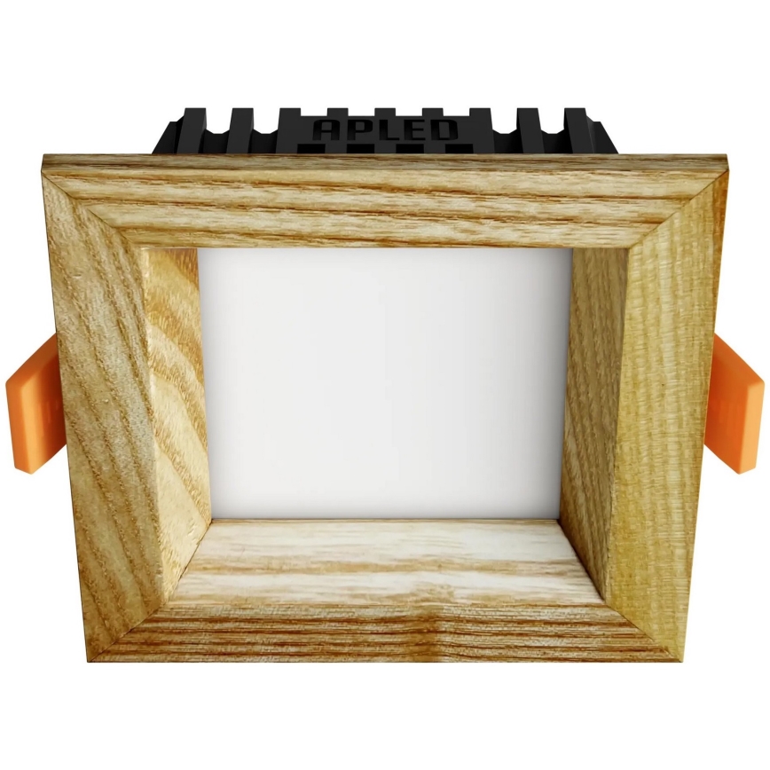 APLED - LED Recessed light SQUARE WOODLINE LED/3W/230V 4000K 9x9 cm ash solid wood