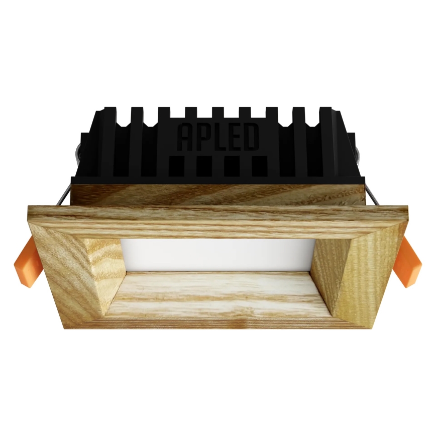 APLED - LED Recessed light SQUARE WOODLINE LED/3W/230V 4000K 9x9 cm ash solid wood