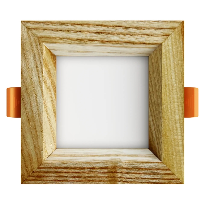 APLED - LED Recessed light SQUARE WOODLINE LED/3W/230V 4000K 9x9 cm ash solid wood