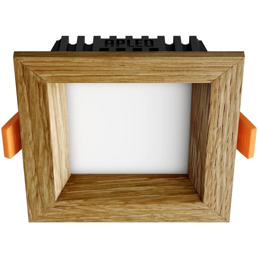 APLED - LED Recessed light SQUARE WOODLINE LED/3W/230V 4000K 9x9 cm oak solid wood
