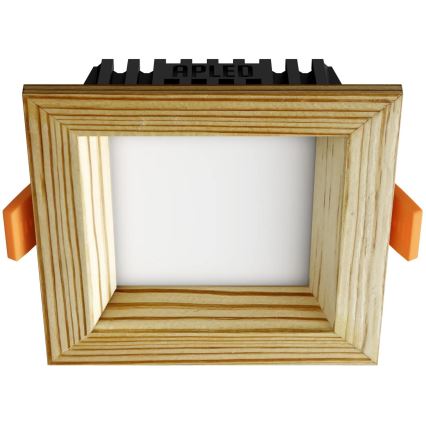 APLED - LED Recessed light SQUARE WOODLINE LED/3W/230V 4000K 9x9 cm pine solid wood