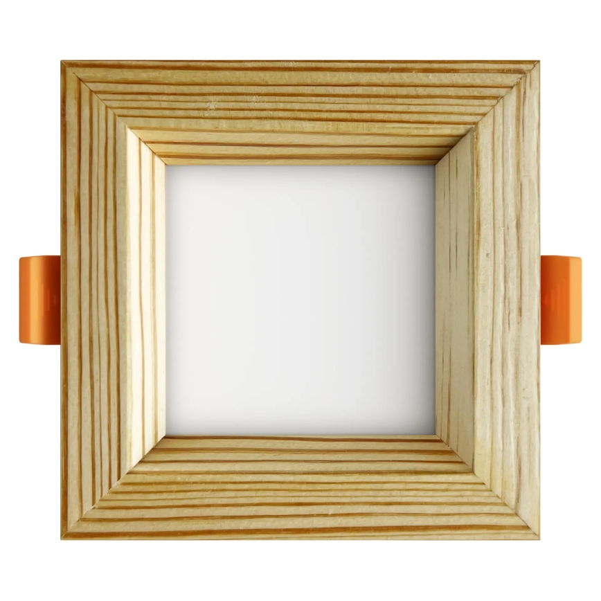 APLED - LED Recessed light SQUARE WOODLINE LED/3W/230V 4000K 9x9 cm pine solid wood