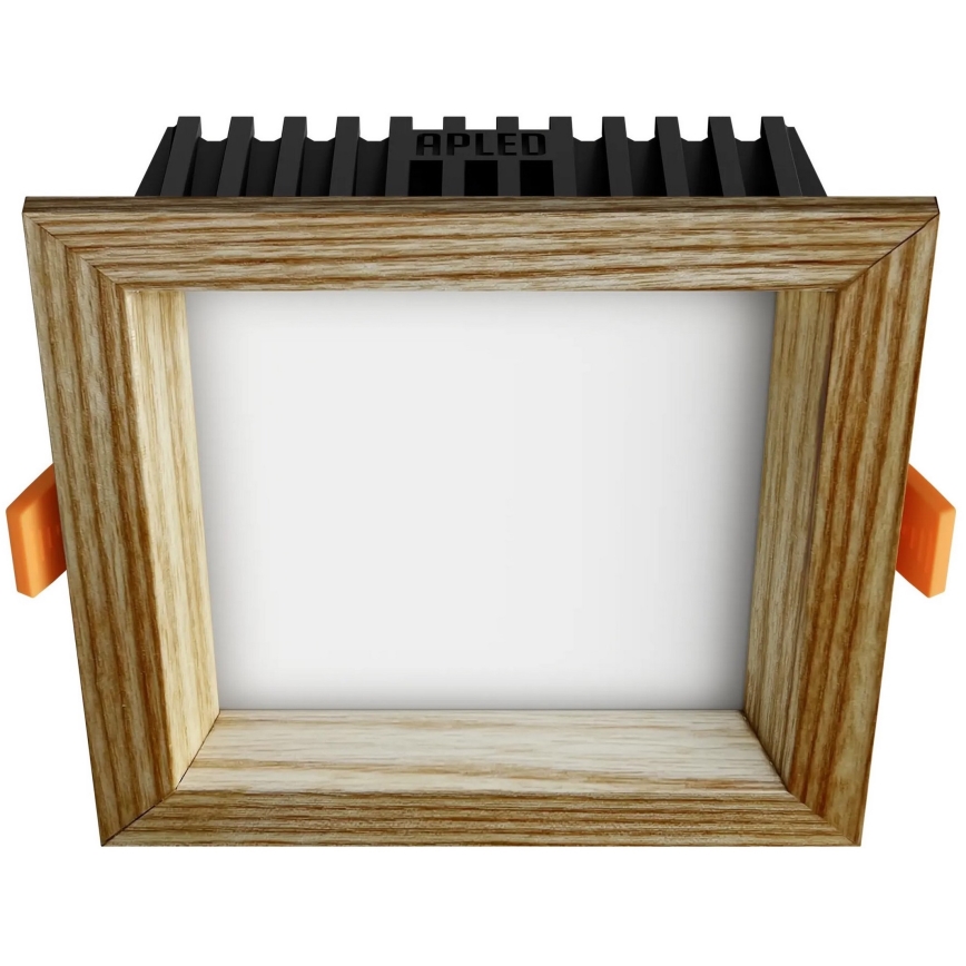 APLED - LED Recessed light SQUARE WOODLINE LED/6W/230V 3000K 12x12 cm ash solid wood