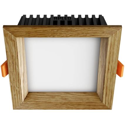 APLED - LED Recessed light SQUARE WOODLINE LED/6W/230V 3000K 12x12 cm oak solid wood