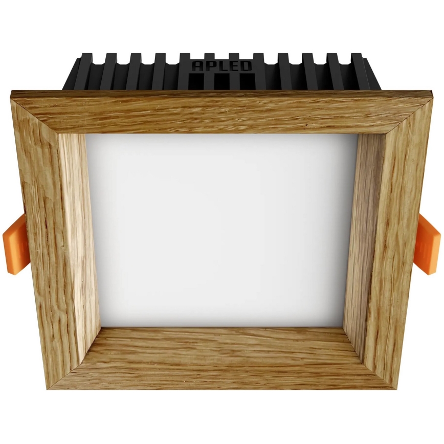 APLED - LED Recessed light SQUARE WOODLINE LED/6W/230V 3000K 12x12 cm oak solid wood