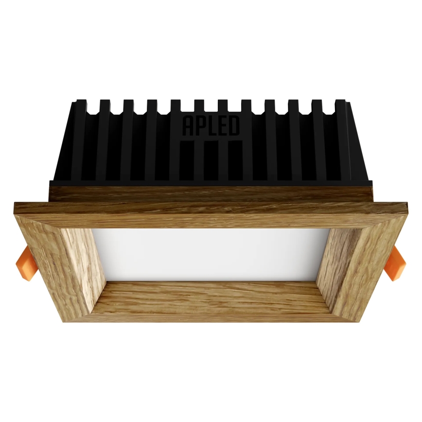APLED - LED Recessed light SQUARE WOODLINE LED/6W/230V 3000K 12x12 cm oak solid wood