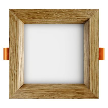 APLED - LED Recessed light SQUARE WOODLINE LED/6W/230V 3000K 12x12 cm oak solid wood