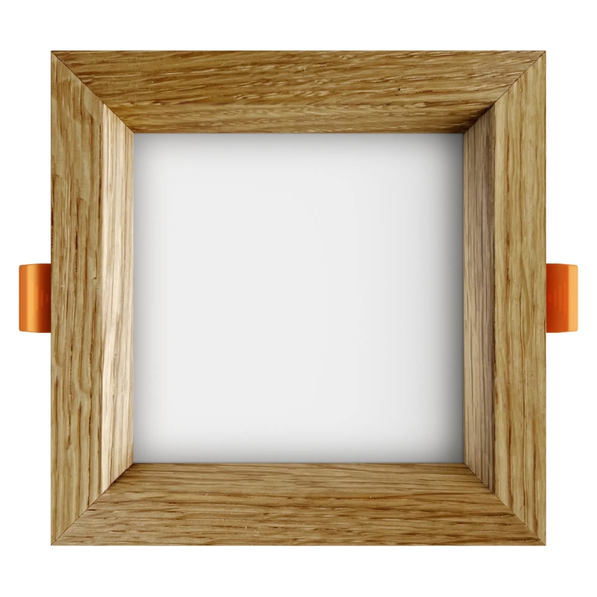 APLED - LED Recessed light SQUARE WOODLINE LED/6W/230V 3000K 12x12 cm oak solid wood