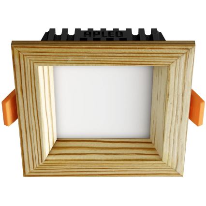 APLED - LED Recessed light SQUARE WOODLINE LED/6W/230V 3000K 12x12 cm pine solid wood