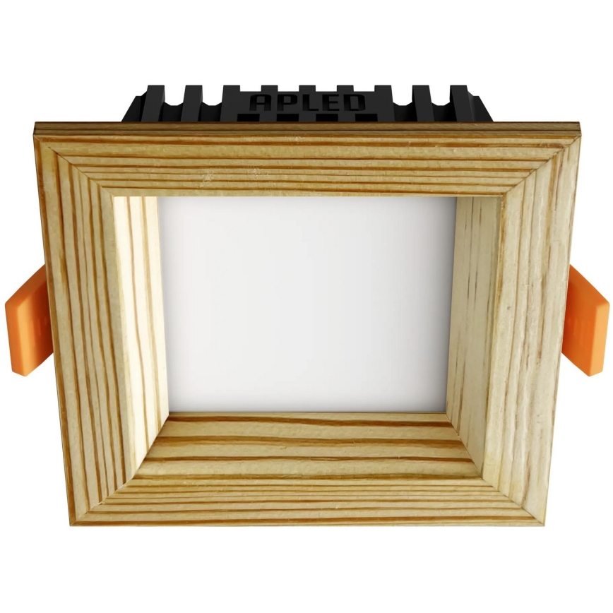 APLED - LED Recessed light SQUARE WOODLINE LED/6W/230V 3000K 12x12 cm pine solid wood