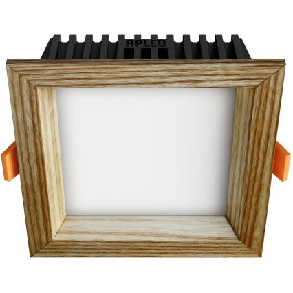 APLED - LED Recessed light SQUARE WOODLINE LED/6W/230V 4000K 12x12 cm ash solid wood