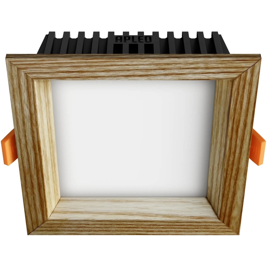 APLED - LED Recessed light SQUARE WOODLINE LED/6W/230V 4000K 12x12 cm ash solid wood