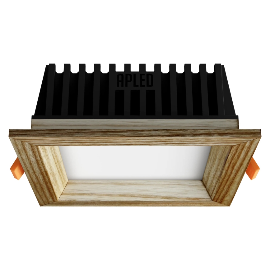 APLED - LED Recessed light SQUARE WOODLINE LED/6W/230V 4000K 12x12 cm ash solid wood