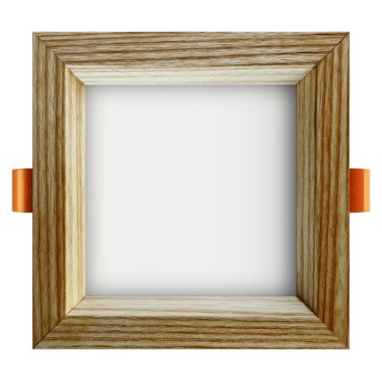 APLED - LED Recessed light SQUARE WOODLINE LED/6W/230V 4000K 12x12 cm ash solid wood