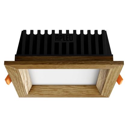 APLED - LED Recessed light SQUARE WOODLINE LED/6W/230V 4000K 12x12 cm oak solid wood