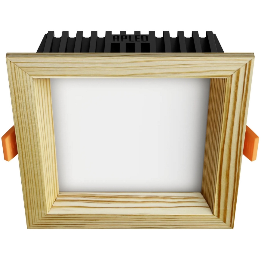 APLED - LED Recessed light SQUARE WOODLINE LED/6W/230V 4000K 12x12 cm pine solid wood