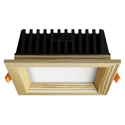 APLED - LED Recessed light SQUARE WOODLINE LED/6W/230V 4000K 12x12 cm pine solid wood
