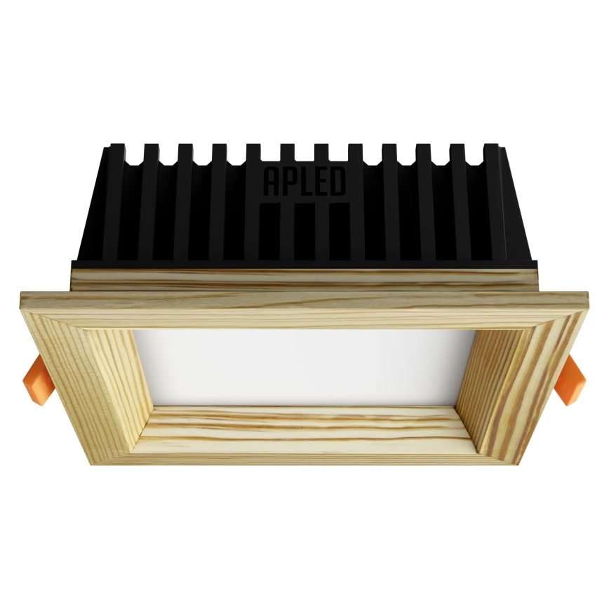 APLED - LED Recessed light SQUARE WOODLINE LED/6W/230V 4000K 12x12 cm pine solid wood