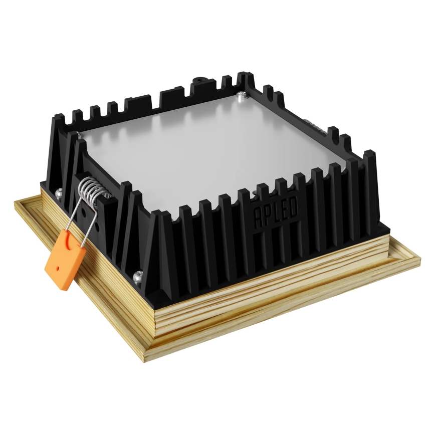 APLED - LED Recessed light SQUARE WOODLINE LED/6W/230V 4000K 12x12 cm pine solid wood