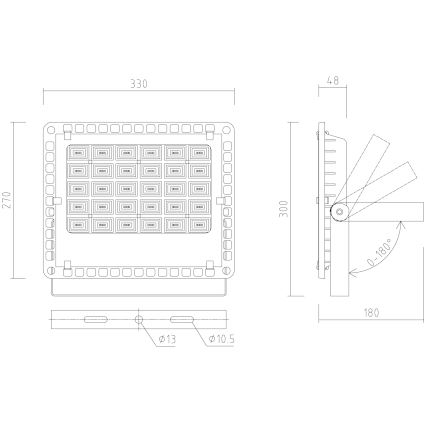 APLED - LED Outdoor flood light PRO LED/100W/230V IP66 10000lm 6000K