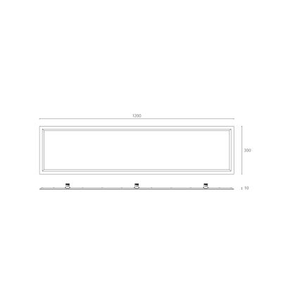 APLED - LED Bathroom recessed panel QUADRA LED/40W/230V 4000K IP41 120x30cm