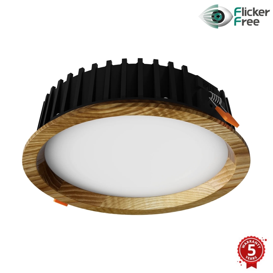 APLED - LED Recessed light RONDO WOODLINE LED/6W/230V 3000K d. 15 cm ash solid wood
