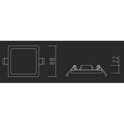 APLED - LED Recessed light SQUARE SLIM LED/8W/230V 9x9 cm white