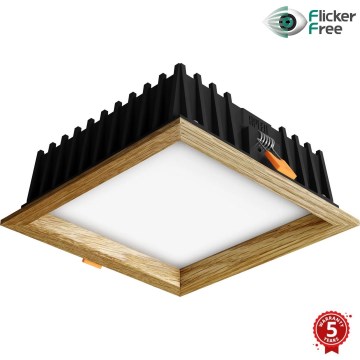 APLED - LED Recessed light SQUARE WOODLINE LED/12W/230V 3000K 17x17 cm oak solid wood