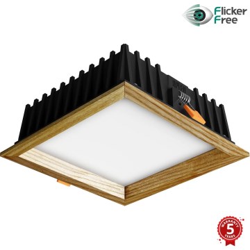 APLED - LED Recessed light SQUARE WOODLINE LED/12W/230V 4000K 17x17 cm ash solid wood