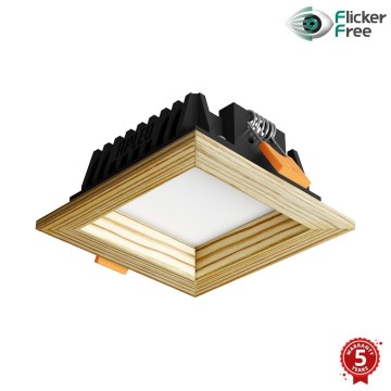 APLED - LED Recessed light SQUARE WOODLINE LED/3W/230V 3000K 9x9 cm pine solid wood