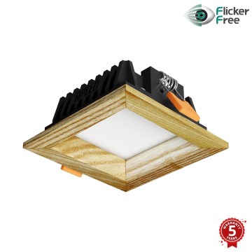 APLED - LED Recessed light SQUARE WOODLINE LED/3W/230V 4000K 9x9 cm ash solid wood
