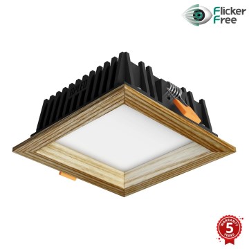 APLED - LED Recessed light SQUARE WOODLINE LED/6W/230V 3000K 12x12 cm ash solid wood