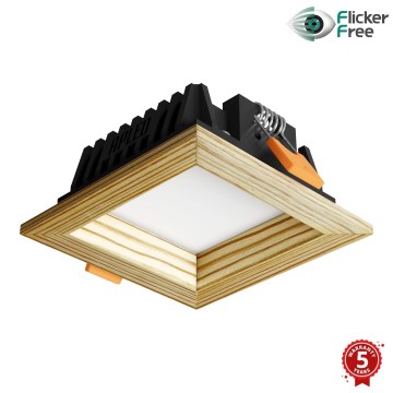 APLED - LED Recessed light SQUARE WOODLINE LED/6W/230V 3000K 12x12 cm pine solid wood