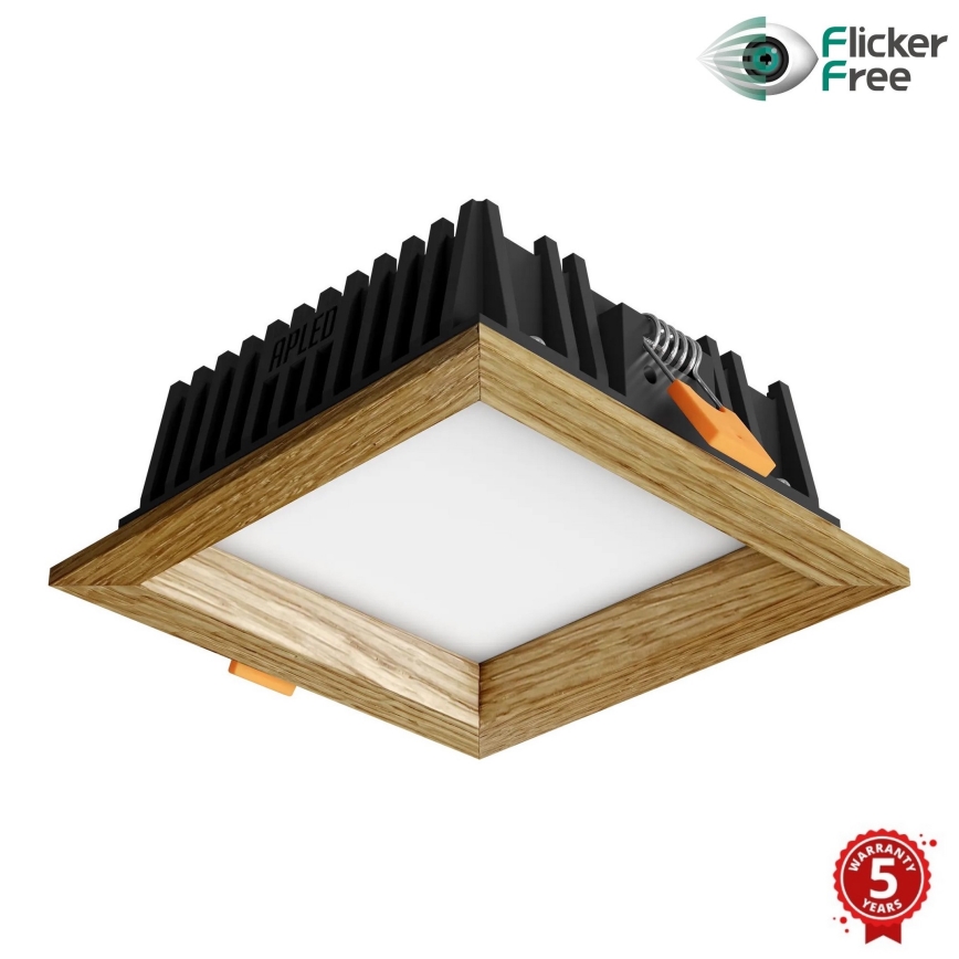 APLED - LED Recessed light SQUARE WOODLINE LED/6W/230V 4000K 12x12 cm oak solid wood