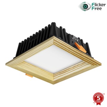 APLED - LED Recessed light SQUARE WOODLINE LED/6W/230V 4000K 12x12 cm pine solid wood