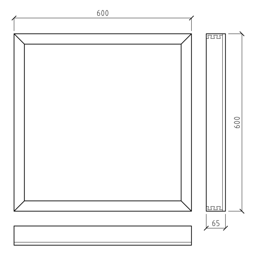 APLED - LED Surface-mounted panel QUADRA LED/40W/230V oak