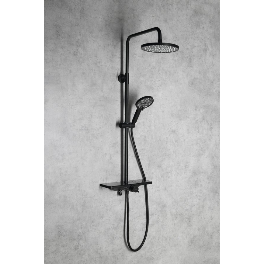 Aqualine - ARONA shower set with mixer, matte black