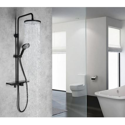 Aqualine - ARONA shower set with mixer, matte black