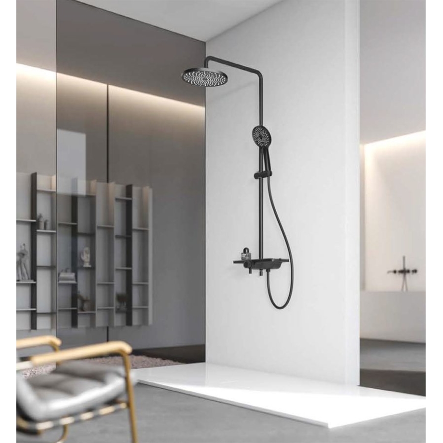 Aqualine - ARONA shower set with mixer, matte black