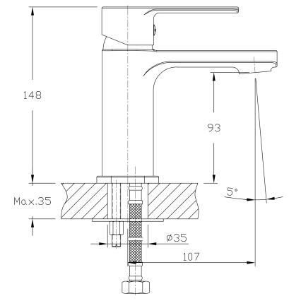 Aqualine - Basin tap FACTOR shiny chrome