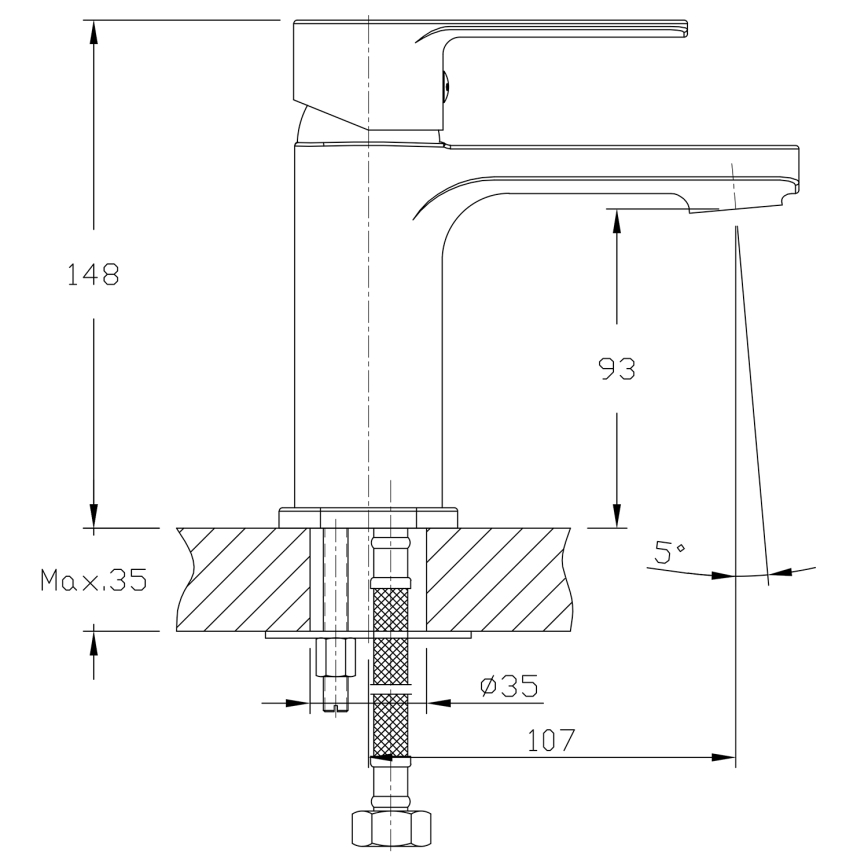 Aqualine - Basin tap FACTOR shiny chrome