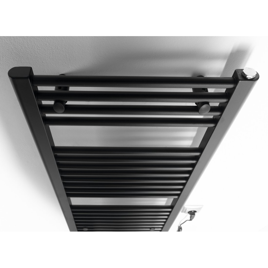 Aqualine - Bathroom electric radiator DIRECT-E 300W/230V 96 cm matte black straight